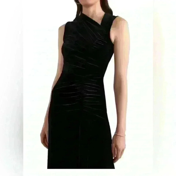 Shoshanna midnight jones velvet asymmetrical maxi dress 10 NWT formal whimsigoth - Picture 2 of 11